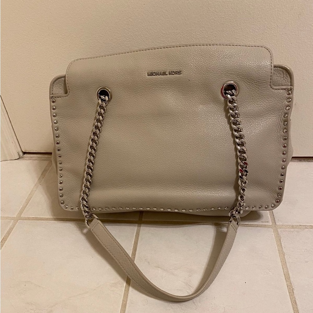Michael Kors Cream Leather Shoulder Bag